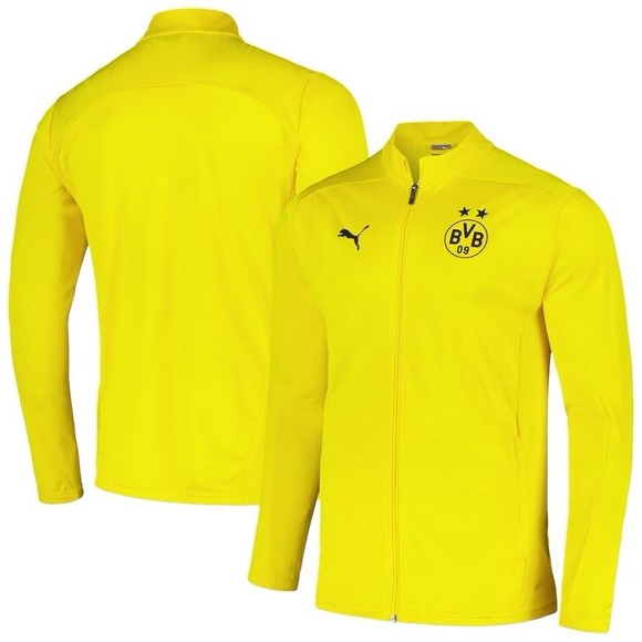 Borussia Dortmund Puma Men's dryCELL Full-Zip Training Jacket - Yellow - Large - Picture 1 of 4